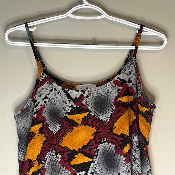 Allison Joy Sheer Gray / Black / Orange / Maroon Spaghetti Strap Tank Top SZ S - Picture 6 of 11